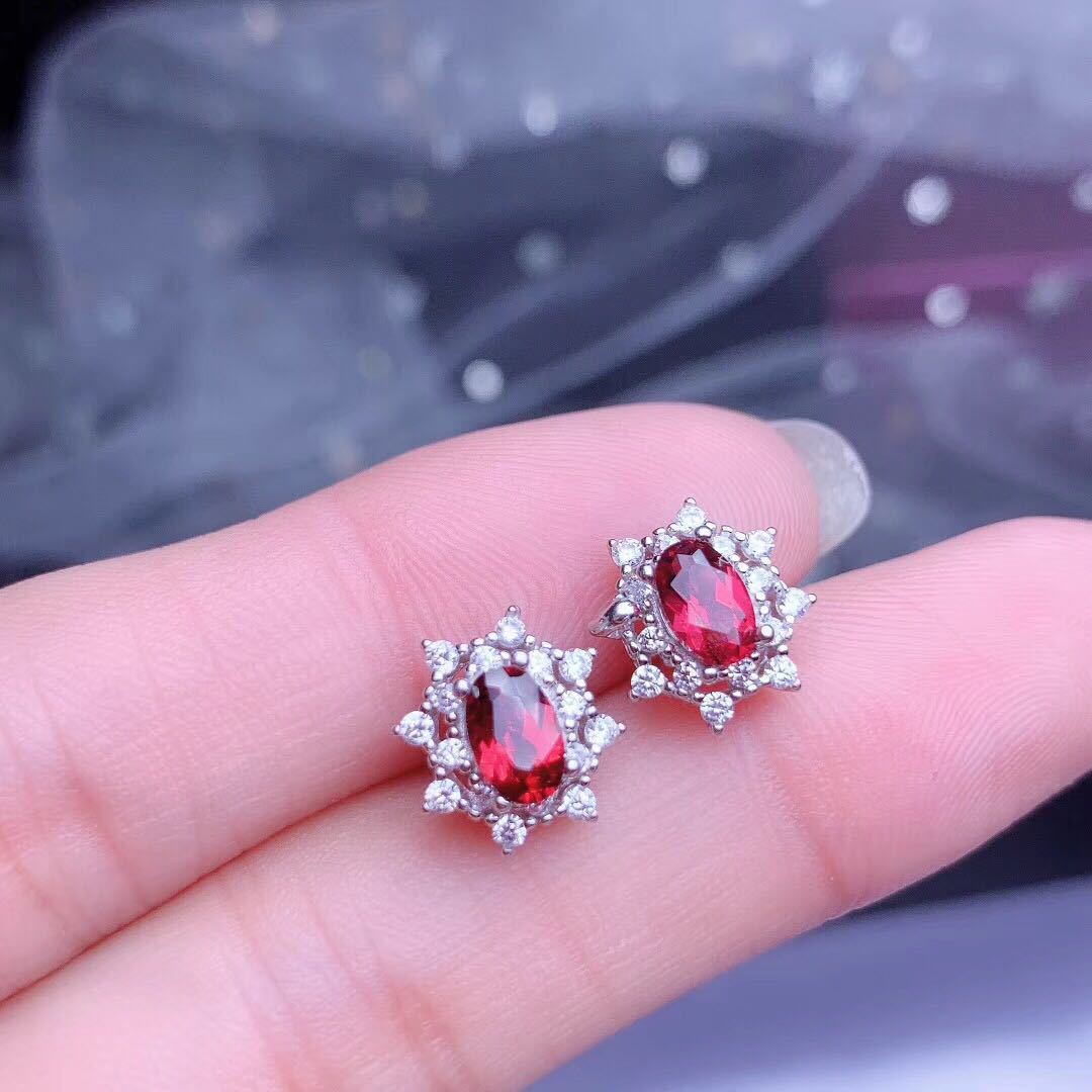 Open Ring Necklace Ear Stud Pendant Suit